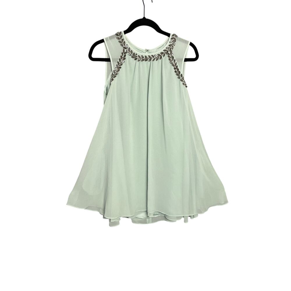 bebe Mint Green Embellished Mini Dress